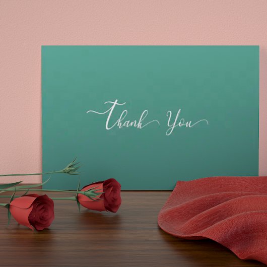 エメモダンラルド結婚グリーン サンキューカード