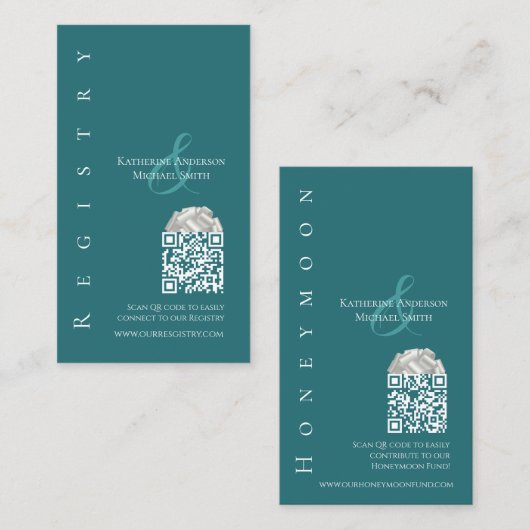 エメモダンラルド結婚グリーン 名刺 (正面/裏面)