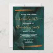 エメモダンラルド葉グリーンと独身 招待状 (正面)