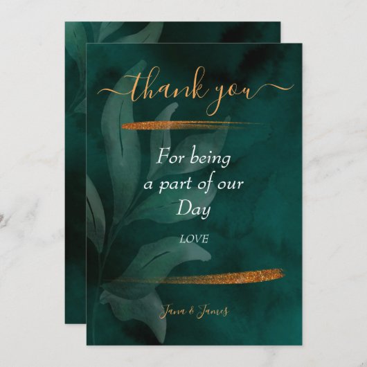 エメモダンラルド葉グ・グ感謝していルーン 招待状 (正面/裏面)