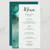 エメモダンラルド金ゴールドティール（緑がかった色）エレガントビーチ結婚式 (正面/裏面)