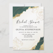 エメモダンラルド金ゴールドブライダルシャワー 招待状 (正面)