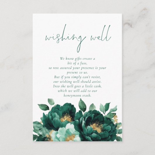エメモダンラルド金ゴールド結婚花模様の願い井戸 エンクロージャーカード (正面)
