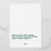 エメモダンラルド&金ゴールドクリスマスフォト 箔シーズンカード (裏面)