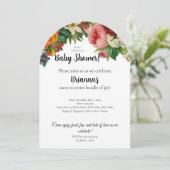 エメモダンロエレガントルドグリーンフローラベビーシャワー 招待状 (スタンド正面)