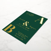 エメモダンロエレガントルドグリーン結婚ズ 箔招待状 (回転した状態)