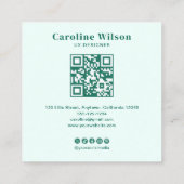 エメモダンロミニマルルド写真家QRコード写真 スクエア名刺 (裏面)