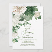 エメモダン素朴ラルドグリーンブライダルシャワー 招待状 (正面)