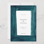 エメユニークラルド水の色の写真の日付を保存 招待状 (正面)