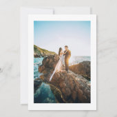 エメユニークラルド水の色の写真の日付を保存 招待状 (裏面)