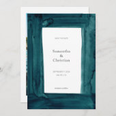 エメユニークラルド水の色の写真の日付を保存 招待状 (正面/裏面)