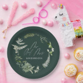 エメラエレガントドモダンボタニカル結婚スクリプト ペーパープレート (パーティー)