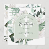 エメラドグリーナリーアーチバプテスマ招待状 招待状 (正面/裏面)