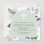 エメラドグリーナリーアーチバプテスマ招待状 招待状 (裏面)