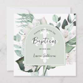 エメラドグリーナリーアーチバプテスマ招待状 招待状