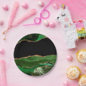 エメラフェイクルドグリーンマーブルアゲコンテンポラリーート ペーパープレート (パーティー)