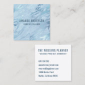 エメラルエレガントドブルー大理石|名刺 スクエア名刺 (正面/裏面)