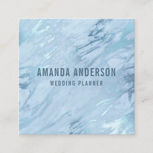 エメラルエレガントドブルー大理石|名刺 スクエア名刺 (正面)