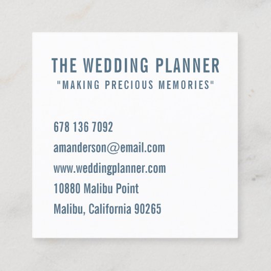 エメラルエレガントドブルー大理石|名刺 スクエア名刺 (裏面)