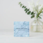 エメラルエレガントドブルー大理石|名刺 スクエア名刺 (スタンド正面)