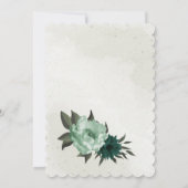 エメラルグリーンフラワーシーティングチャートカード 招待状 (裏面)