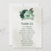 エメラルグリーンフラワーシーティングチャートカード 招待状 (正面)