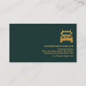 エメラルスタイリッシュドグリーン金ゴールドラインロジスティクスドライバ 名刺 (裏面)