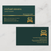 エメラルスタイリッシュドグリーン金ゴールドラインロジスティクスドライバ 名刺 (正面/裏面)