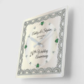 エメラルズ |ダイヤモンド結婚20周年 スクエア壁時計 (傾斜)