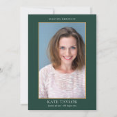 エメラルドお祝い・オブ・ライフ葬儀写真 招待状 (裏面)