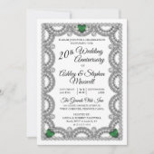 エメラルドとダイヤモンドの20周年記念パーティー 招待状 (正面)