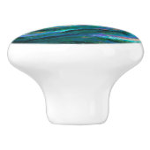 エメラルドとパープル色彩の鮮やか銀河系 セラミックノブ (側面)