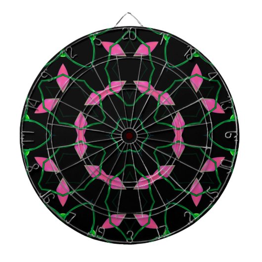 エメラルドとピンクの万華鏡 ダーツボード (正面)