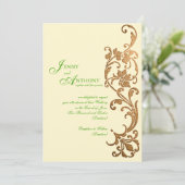 エメラルドとブロンズのエレガントなシンプルさをDIYで 招待状 (スタンド正面)