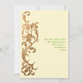 エメラルドとブロンズのエレガントなシンプルさをDIYで 招待状 (裏面)