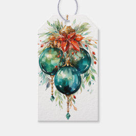 エメラルドとルビーの喜び：融合レッドとグリーン ギフトタグ