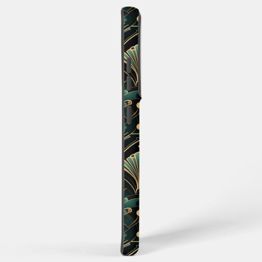 エメラルドと金ゴールドアールデコファン SAMSUNG GALAXYケース (右側面)