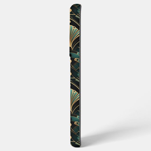 エメラルドと金ゴールドアールデコファン SAMSUNG GALAXYケース (左側面)
