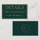 エメラルドと金ゴールドアールデコ詳細エンクロージャカード エンクロージャーカード (正面/裏面)