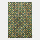 エメラルドと金ゴールドアールデコ キッチンタオル (縦)