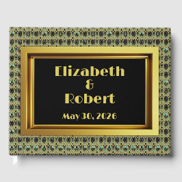 エメラルドと金ゴールドアールデコ ゲストブック