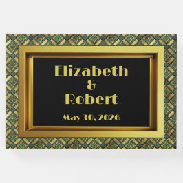 エメラルドと金ゴールドアールデコ ゲストブック