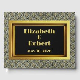 エメラルドと金ゴールドアールデコ ゲストブック