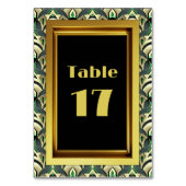 エメラルドと金ゴールドアールデコ テーブルナンバー (正面)