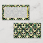 エメラルドと金ゴールドアールデコ プレイスカード (正面/裏面)