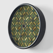 エメラルドと金ゴールドアールデコ 壁時計 (傾斜)