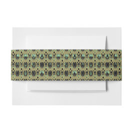 エメラルドと金ゴールドアールデコ 招待状ベリーバンド