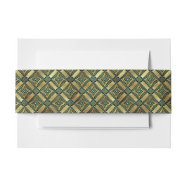 エメラルドと金ゴールドアールデコ 招待状ベリーバンド