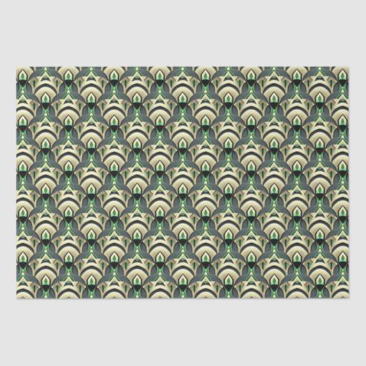 エメラルドと金ゴールドアールデコ 薄葉紙 (正面)