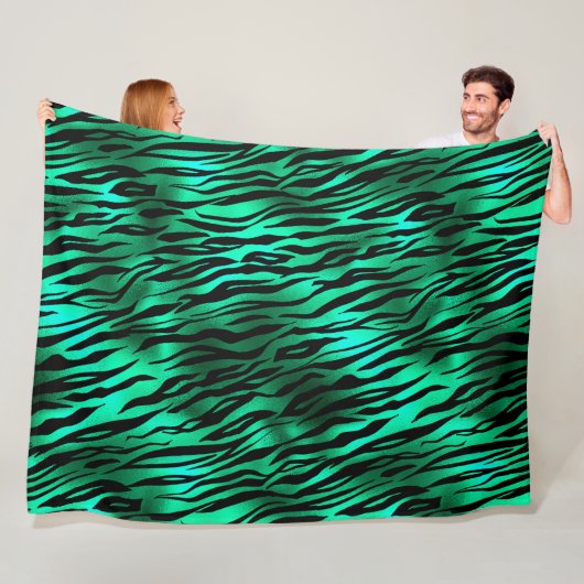 エメラルドと金ゴールドサファリシリーズデザイン10 フリースブランケット (インサイチュ)